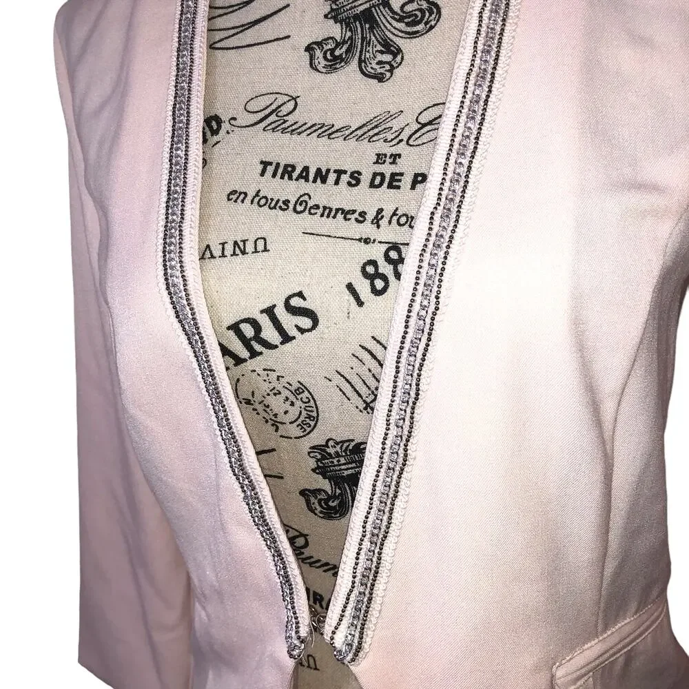 Maurices SMALL Bead Detail Front Hook Closure Short Blazer - Picture 5 of 11